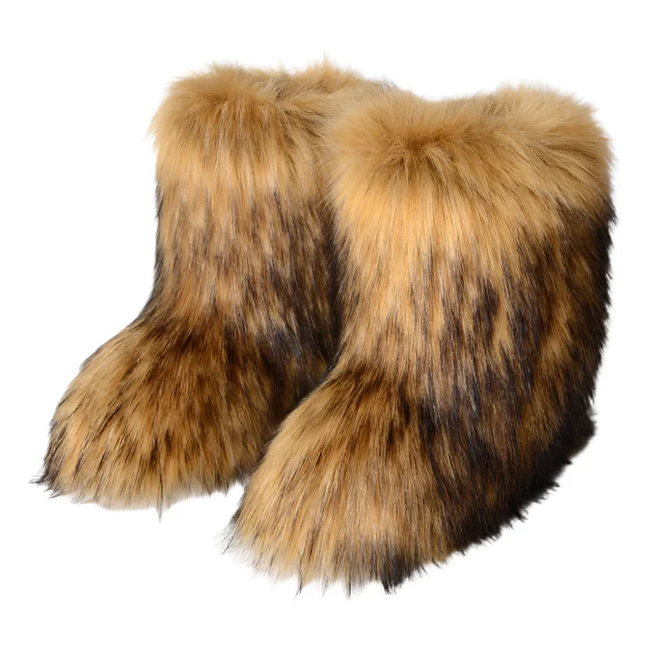 Women’s Mid-Calf Faux Fur Slip-On Boots
