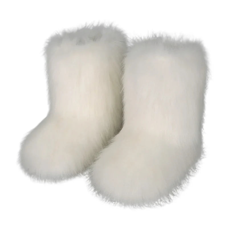 Women’s Mid-Calf Faux Fur Slip-On Boots