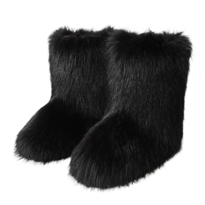 Women’s Mid-Calf Faux Fur Slip-On Boots