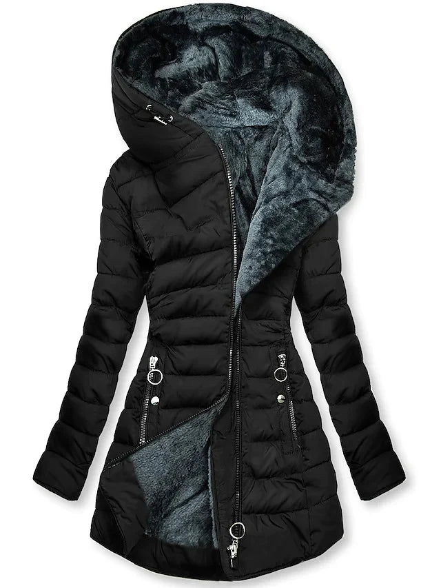 Women’s Puffer Jacket with Faux Fur Lining