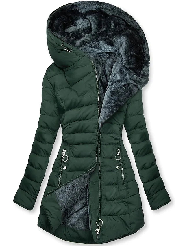 Women’s Puffer Jacket with Faux Fur Lining