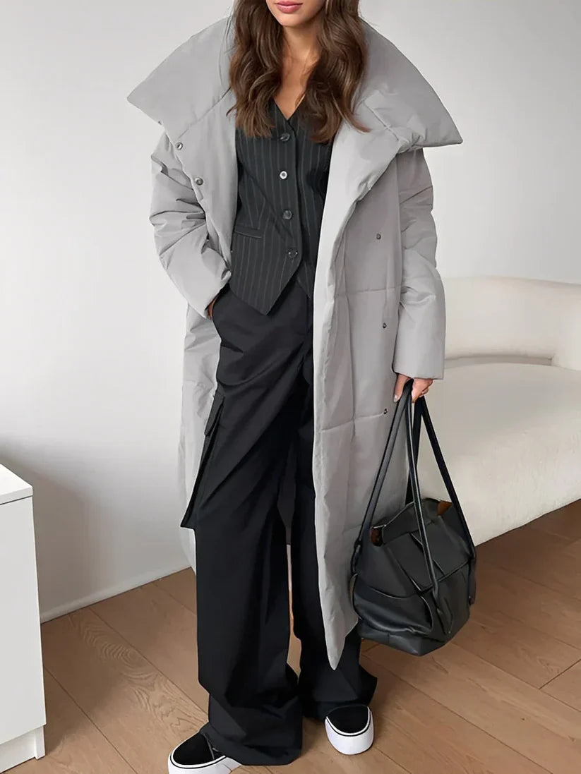 Women’s Puffer Jacket with Tie Belt