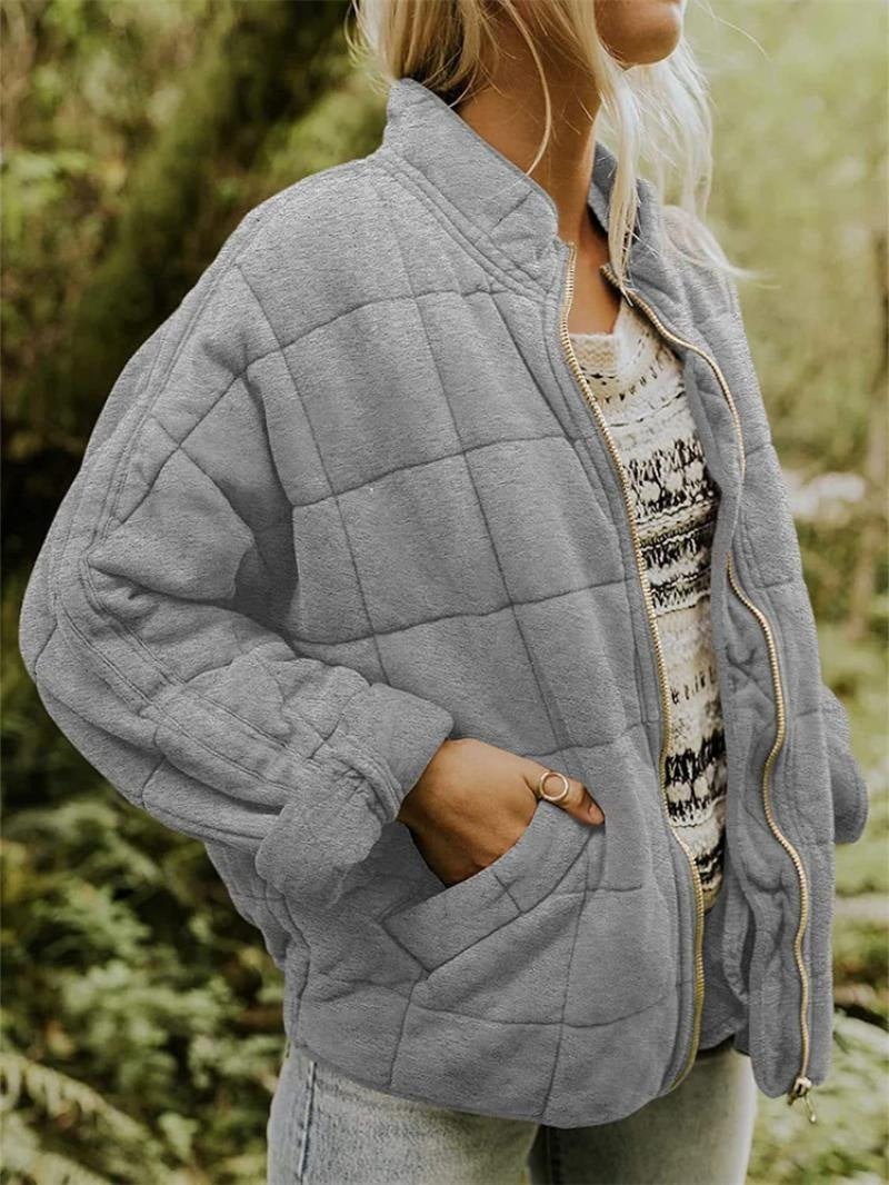 Women’s Quilted Jacket with Stand Collar