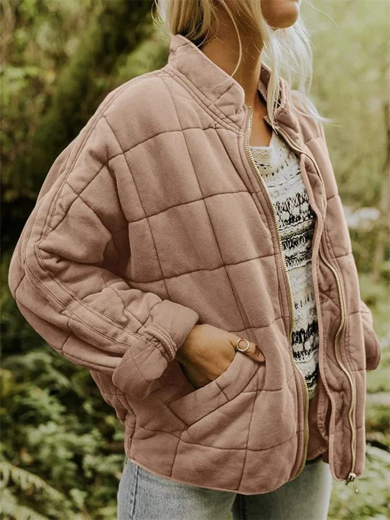 Women’s Quilted Jacket with Stand Collar
