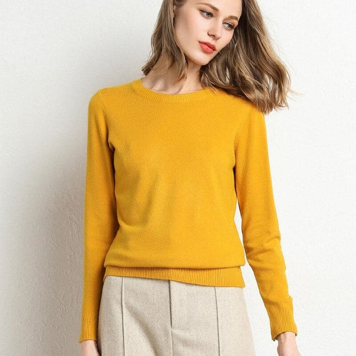 Women’s Sweater with Ribbed Crew Neck