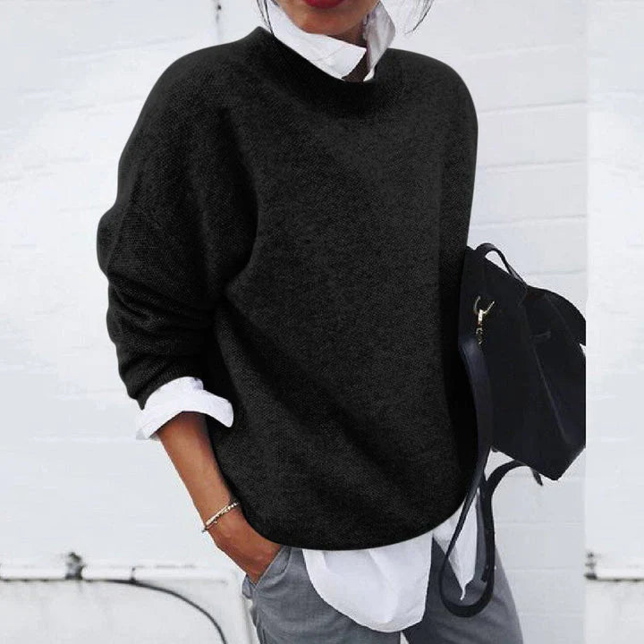 Women’s Textured Sweater with Crew Neck