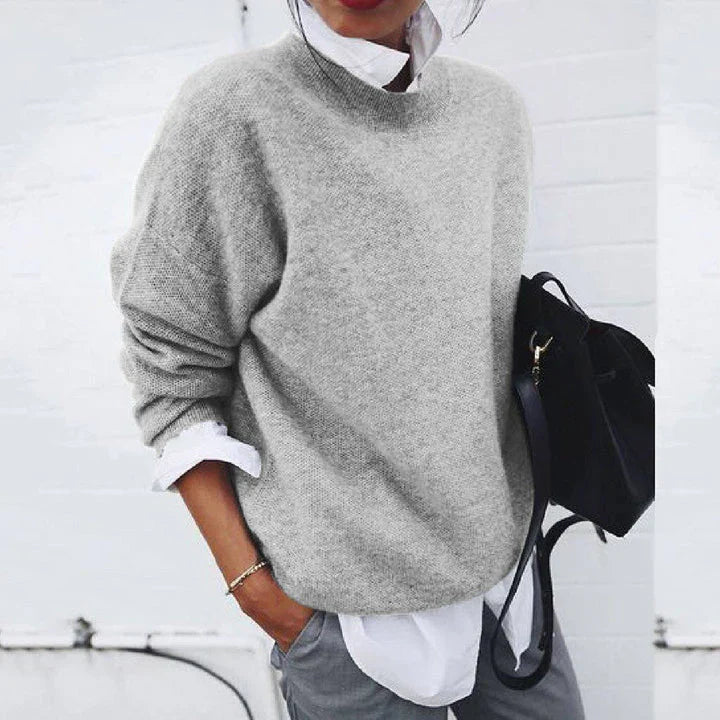Women’s Textured Sweater with Crew Neck