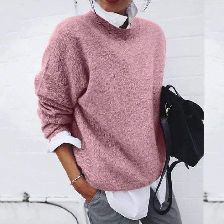 Women’s Textured Sweater with Crew Neck