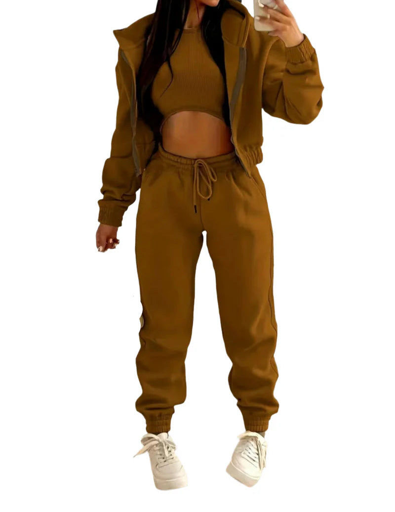 Women’s Three-Piece Hoodie and Pants Set