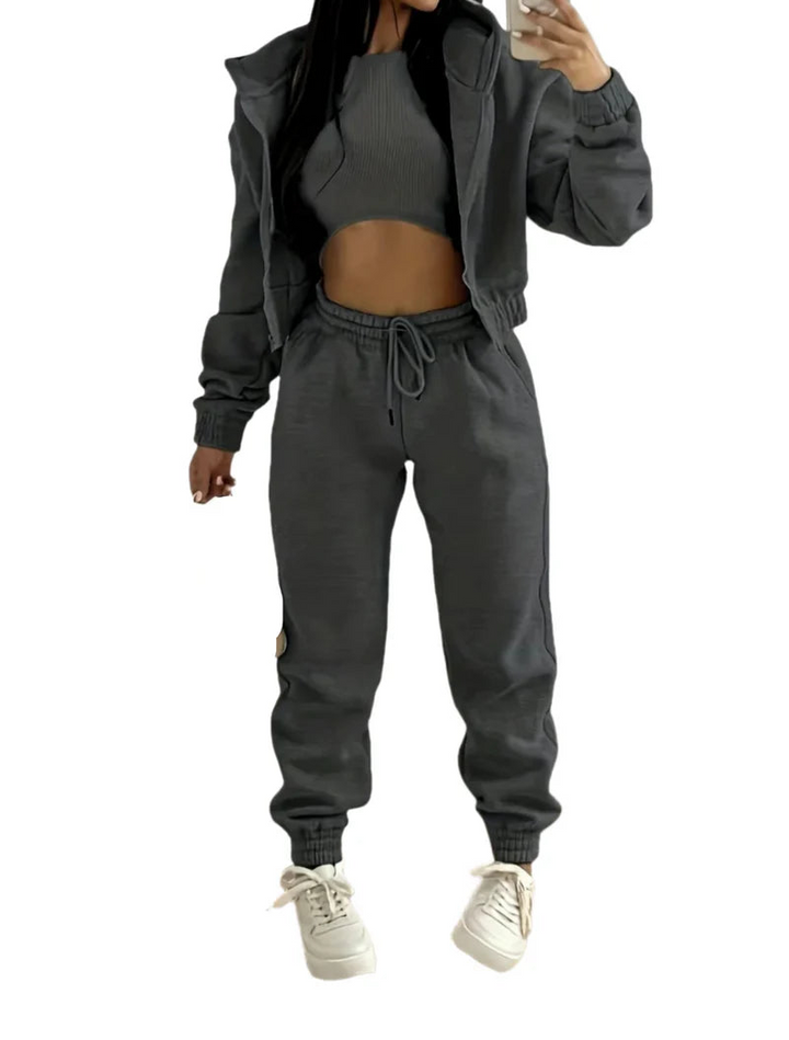 Women’s Three-Piece Hoodie and Pants Set