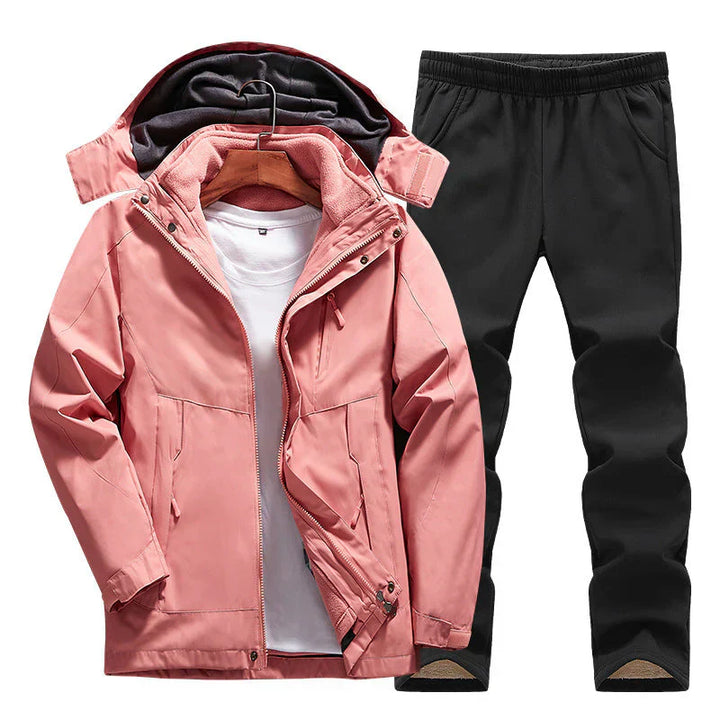 Women’s Three-Piece Set with Hooded Jacket and Pants