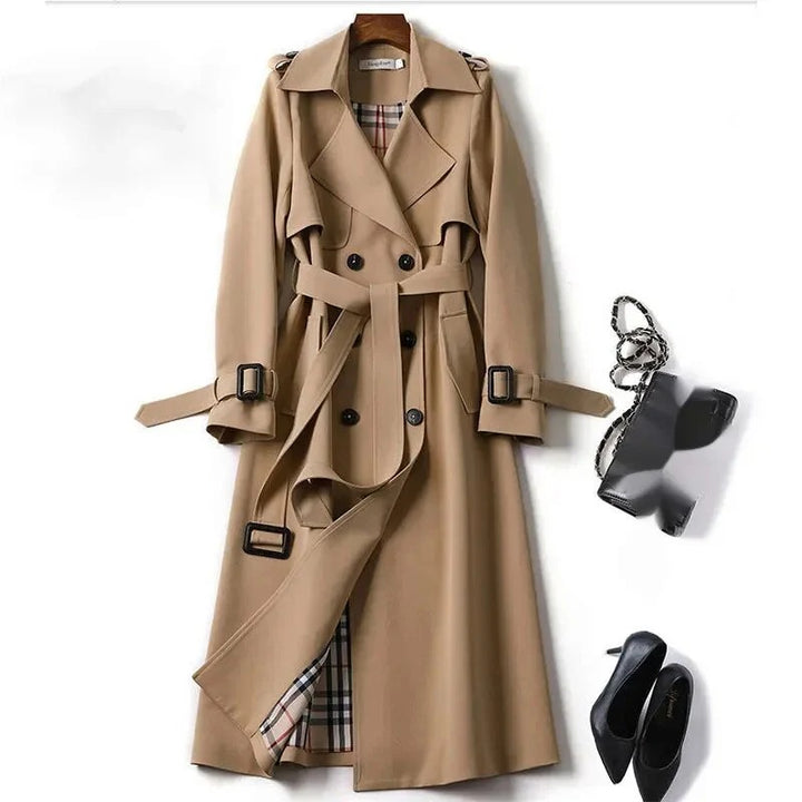 Women’s Trench Coat with Buttons and Belt