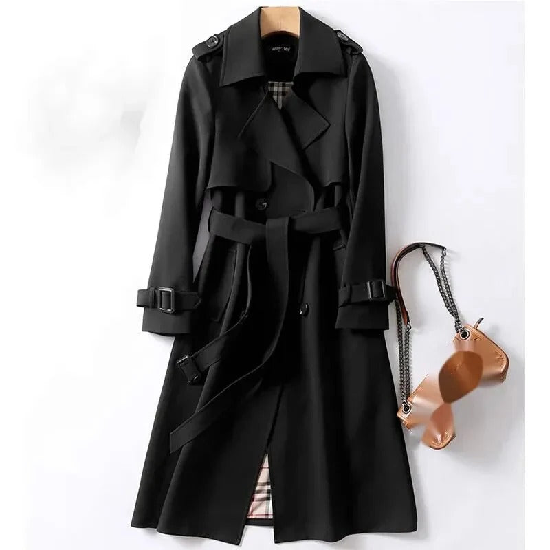 Women’s Trench Coat with Buttons and Belt