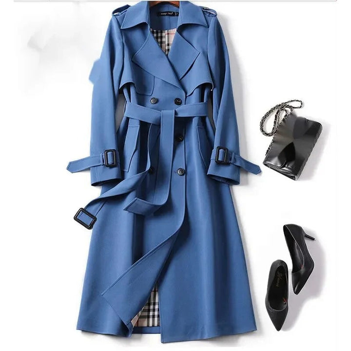 Women’s Trench Coat with Buttons and Belt