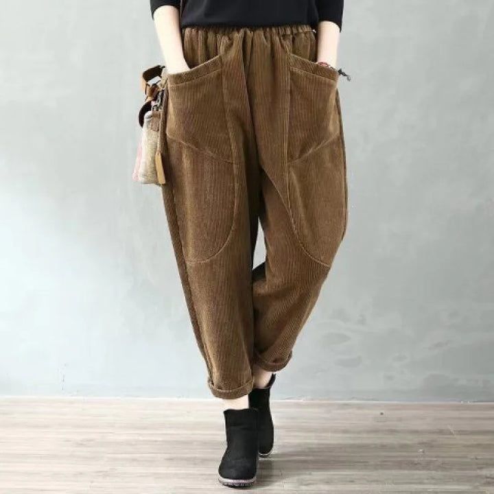 Women’s Trousers with Ribbed Texture
