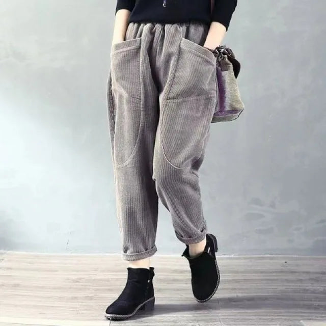 Women’s Trousers with Ribbed Texture