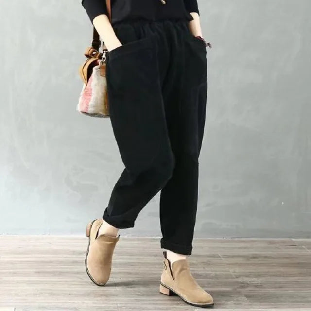 Women’s Trousers with Ribbed Texture