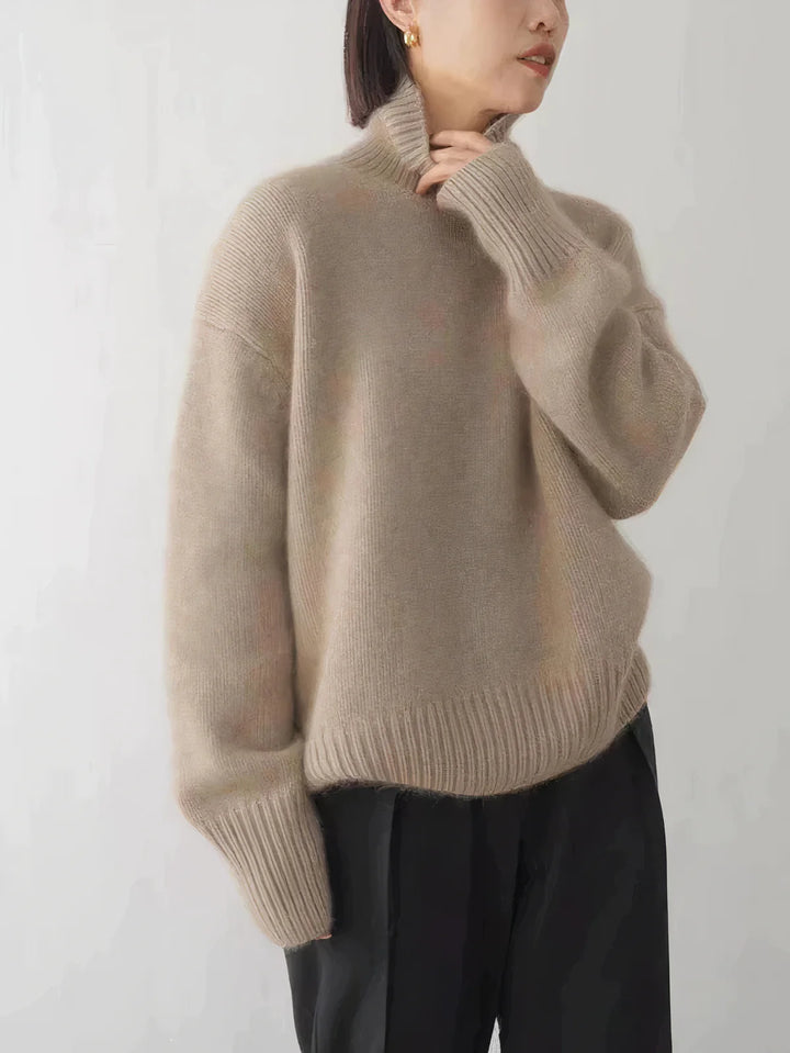 Women’s Turtleneck Sweater with Ribbed Cuffs