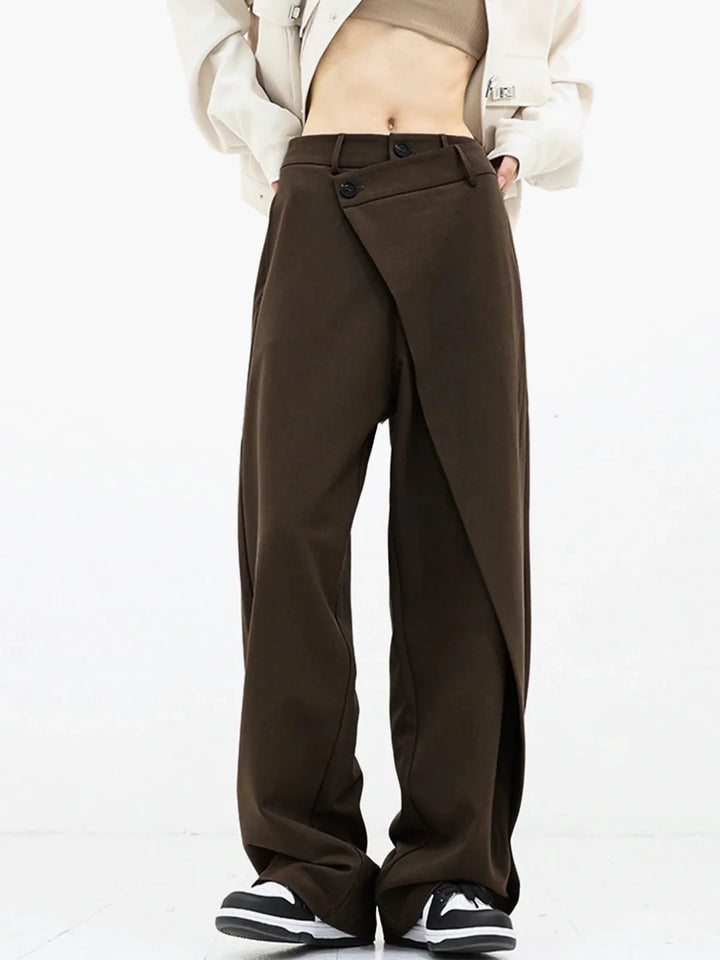 Women’s Wide-Leg Pants with Asymmetric Panel
