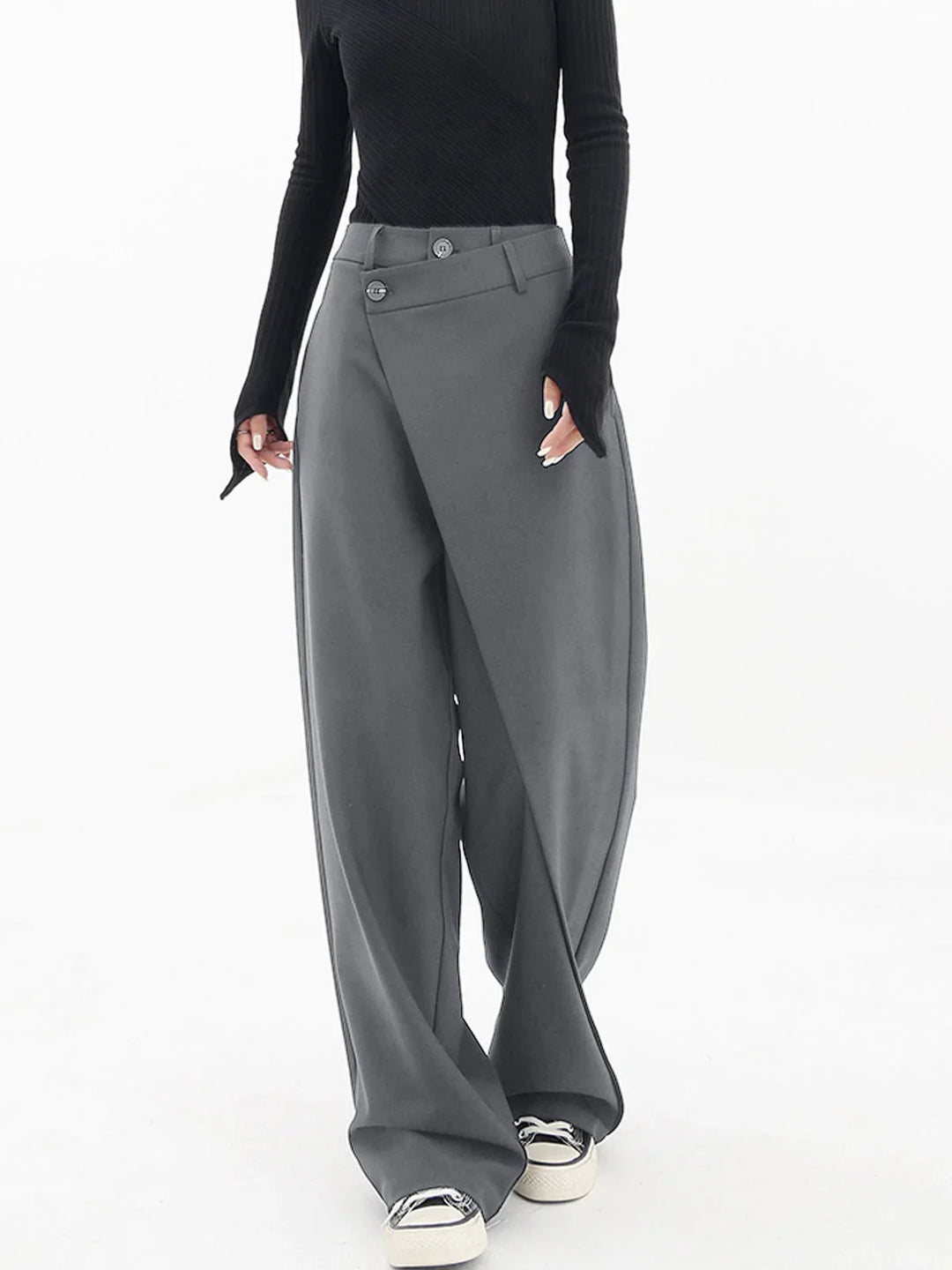 Women’s Wide-Leg Pants with Asymmetric Panel