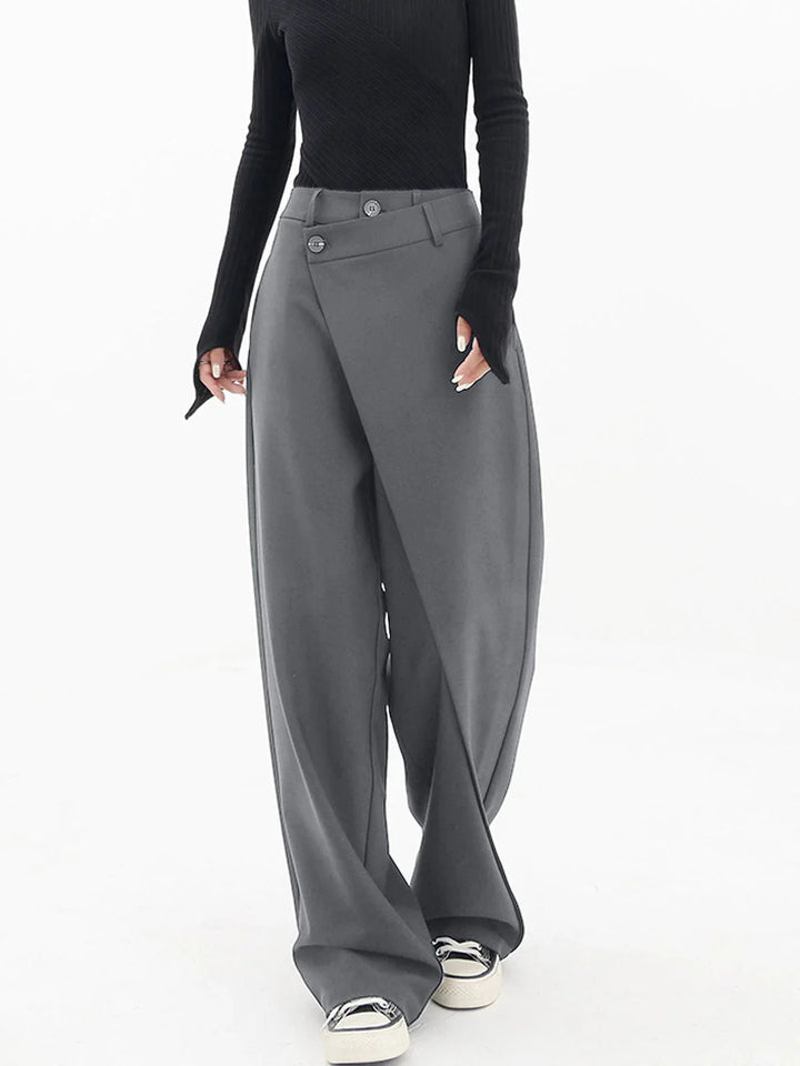 Women’s Wide-Leg Pants with Asymmetric Panel