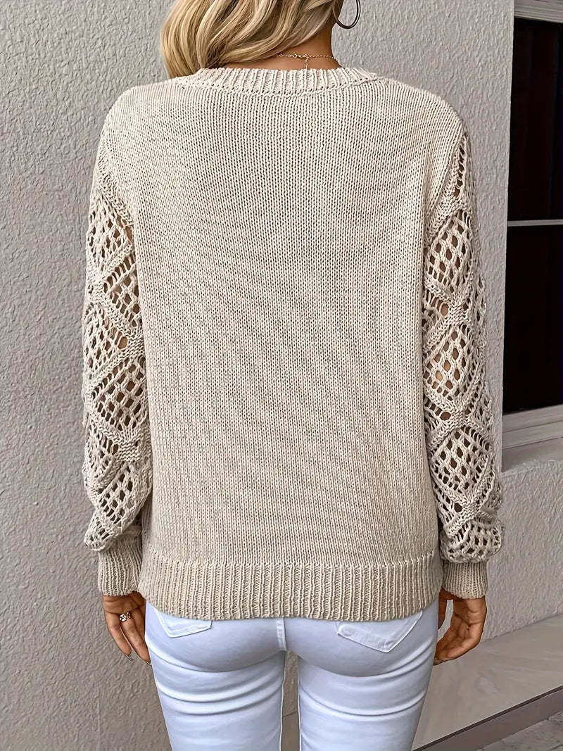 Women | V-neck sweater with distinctive sleeve design