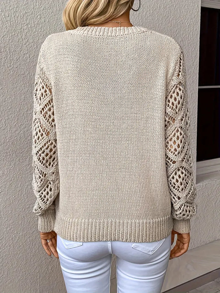 Women | V-neck sweater with distinctive sleeve design